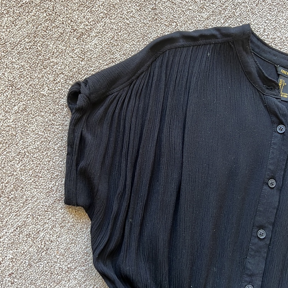 FOREVER 21 BLACK DRESS SIZE LARGE - Picture 2 of 3